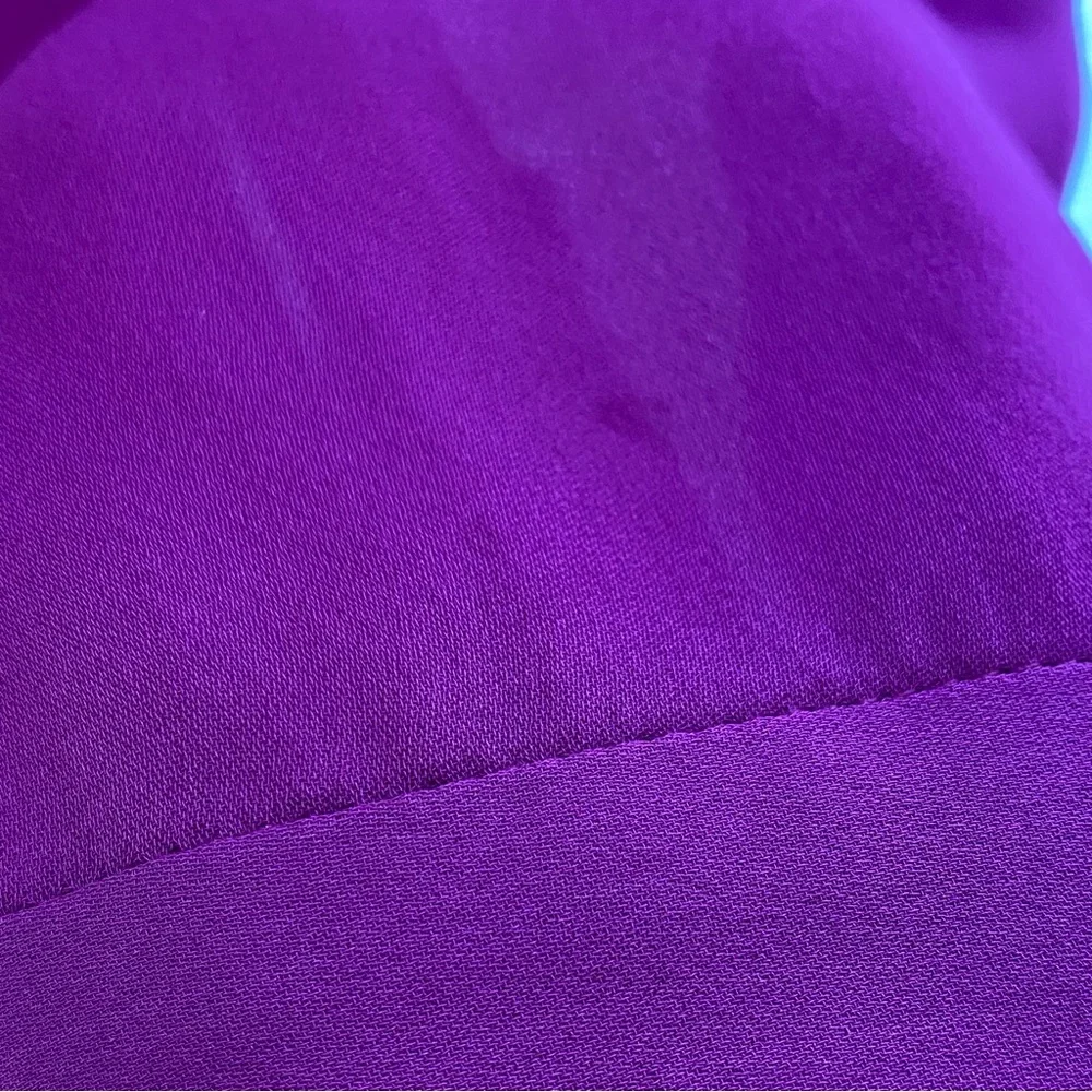 L’AGENCE PURPLE PLUM PLUNGE SILK TWIST FRONT LONG SLEEVE MARIPOSA BLOUSE top - Picture 10 of 12